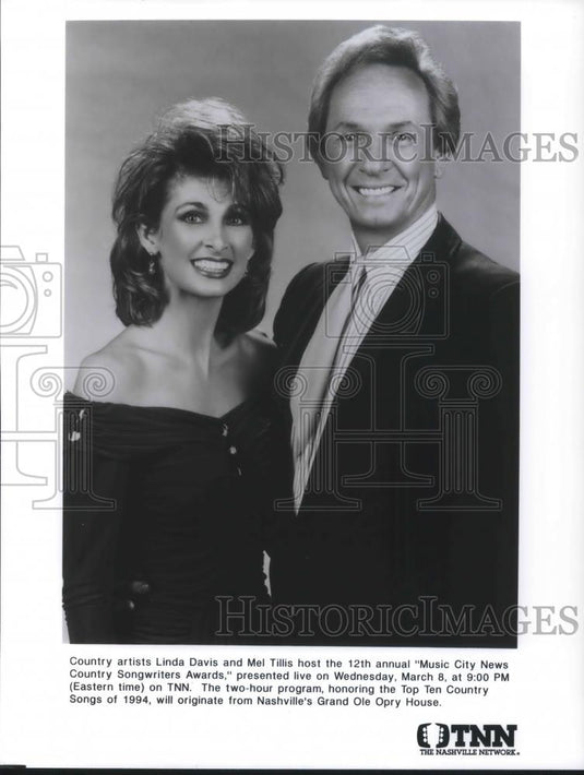 Press Photo Linda Davis & Mel Tillis Host 12th Music City Country Songwriter Aw - Historic Images