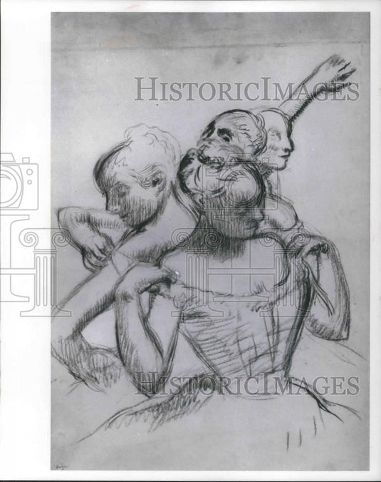 1969 Press Photo Edgar Degas Dancers Drawing Charcoal - cvp06934 - Historic Images