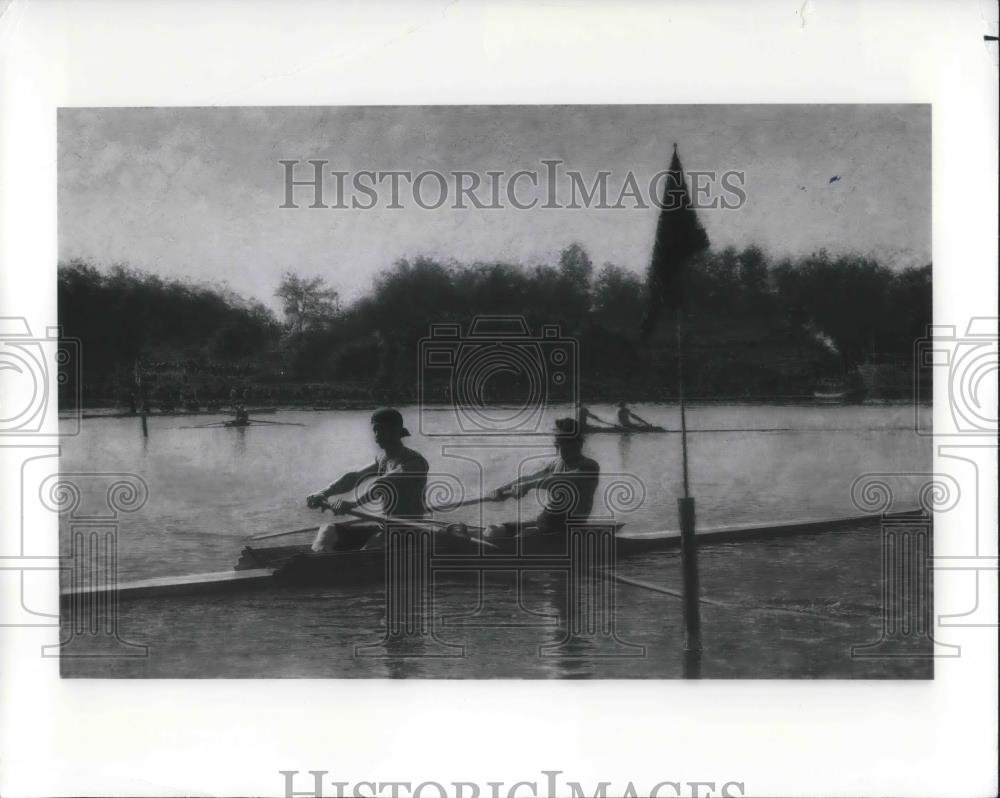 1985 Press Photo Thomas Eakins Painting Biglin Brothers Turning the Stake 1873 - Historic Images