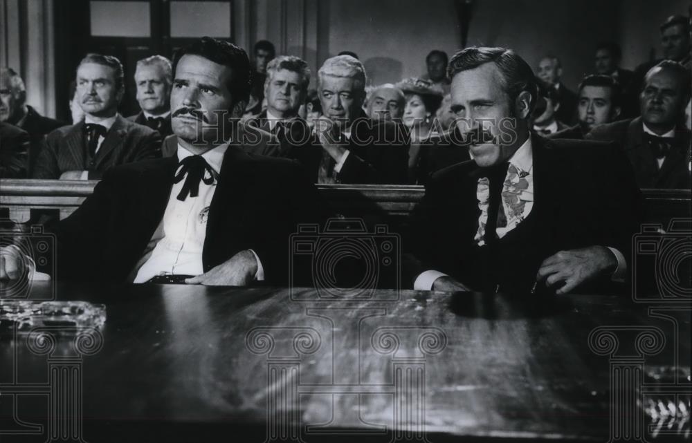 1967 Press Photo James Garner & Jason Robarbs on Hour of the Gun - cvp11682 - Historic Images