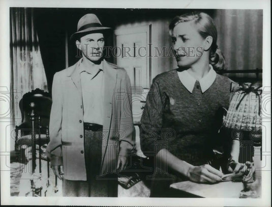1966 Press Photo Joanne Woodward, david Wayne in The Three Faces of Eve - Historic Images