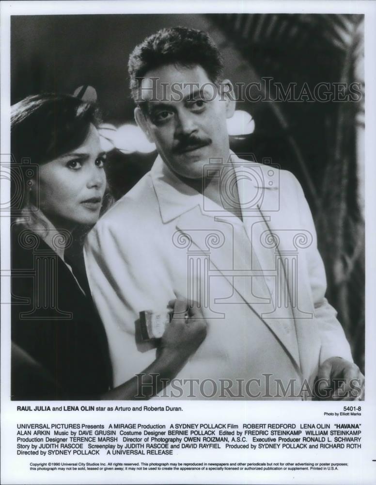 1991 Press Photo Raul Julia and Lena Olin star in Havana - cvp10993 - Historic Images