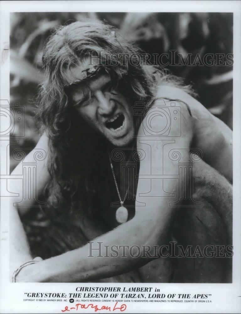 1983 Press Photo Christopher Lambert in Greystroke: The Legend of Tarzan, Lord - Historic Images