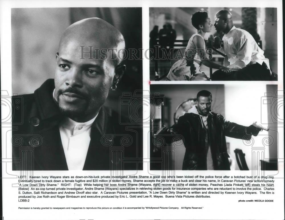 1994 Press Photo Jada Pinkett & Keenen Ivory Wayans in A Low Down Dirty Shame - Historic Images