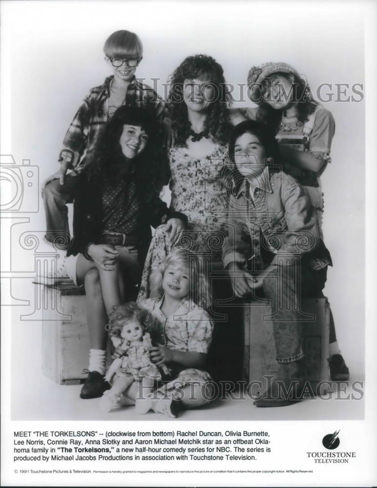 1991 Press Photo Rachel Duncan Olivia Burnette Lee Norris Connie Ray Anna Slotky - Historic Images