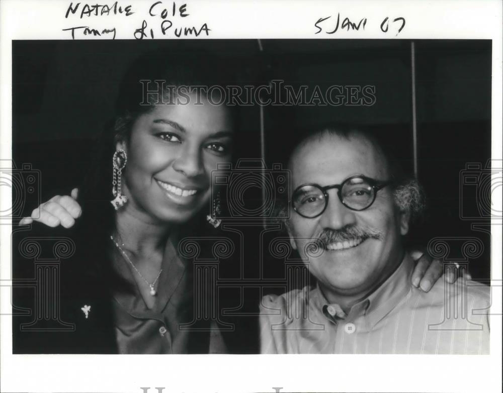 1991 Press Photo Natalie Cole Singer and Tomm LiPuma Music Producer - cvp04930 - Historic Images