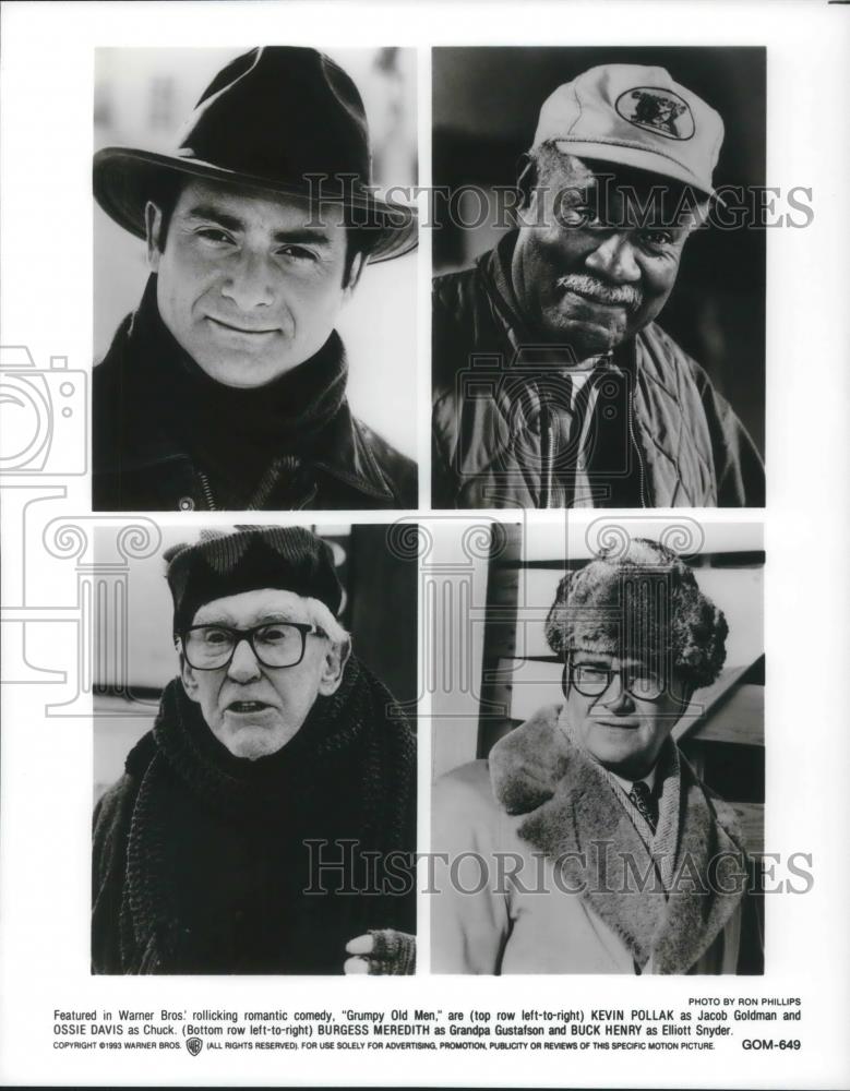 1995 Press Photo Ossie Davis, Kevin Pollak &amp; Buck Henry in Grumpy Old Men - Historic Images