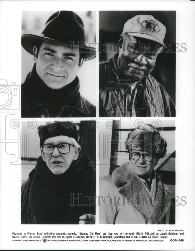 1995 Press Photo Ossie Davis, Kevin Pollak & Buck Henry in Grumpy Old Men - Historic Images