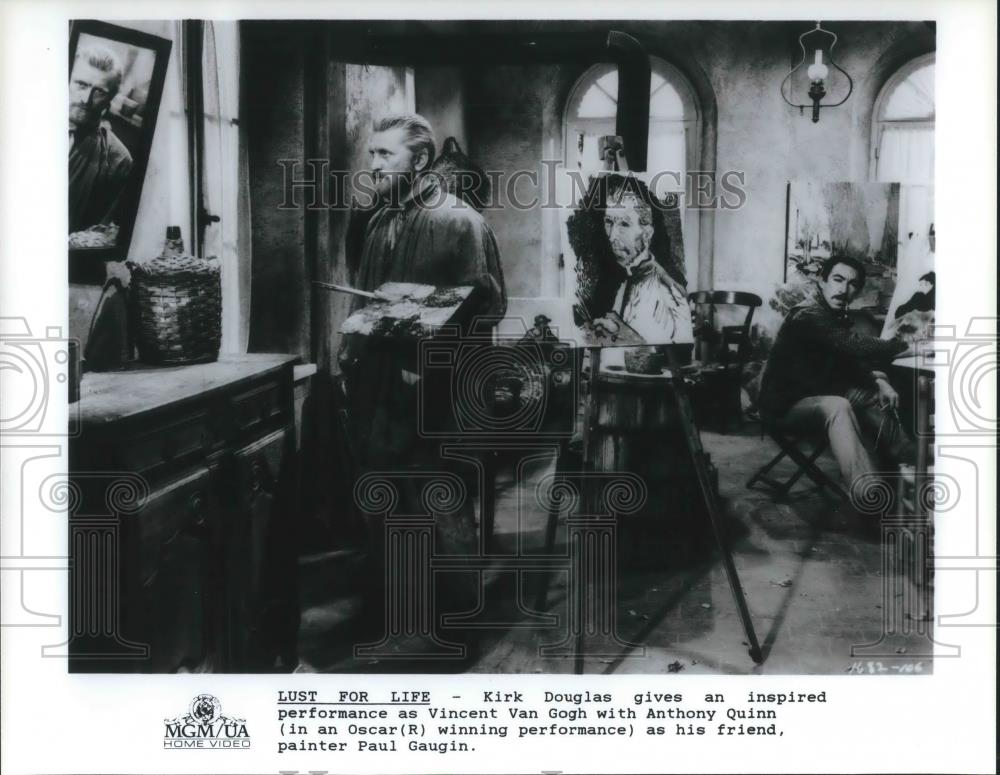 1990 Press Photo Kirk Douglas and Anthony Quinn in Lust for Life - cvp09502 - Historic Images