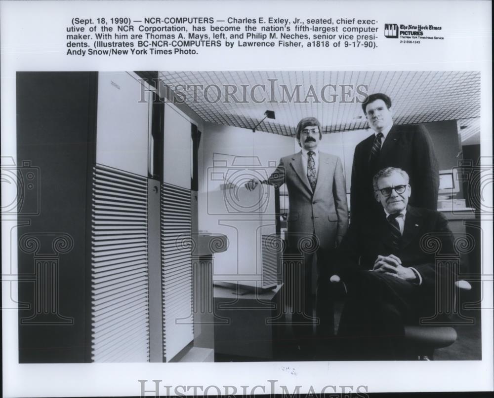 1990 Press Photo Charles E Exley Jr NCR Chief Executive - cvp11622 - Historic Images