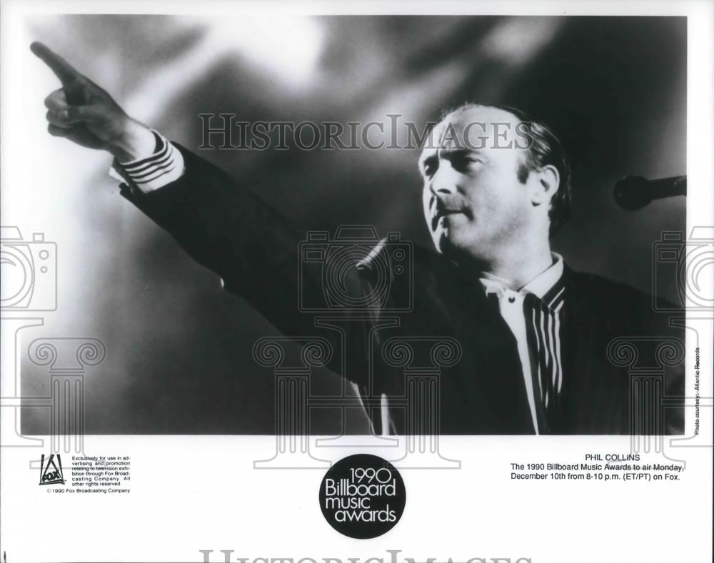 1990 Press Photo Phil Collins at the 1990 Billboard Music Awards - cvp03588 - Historic Images