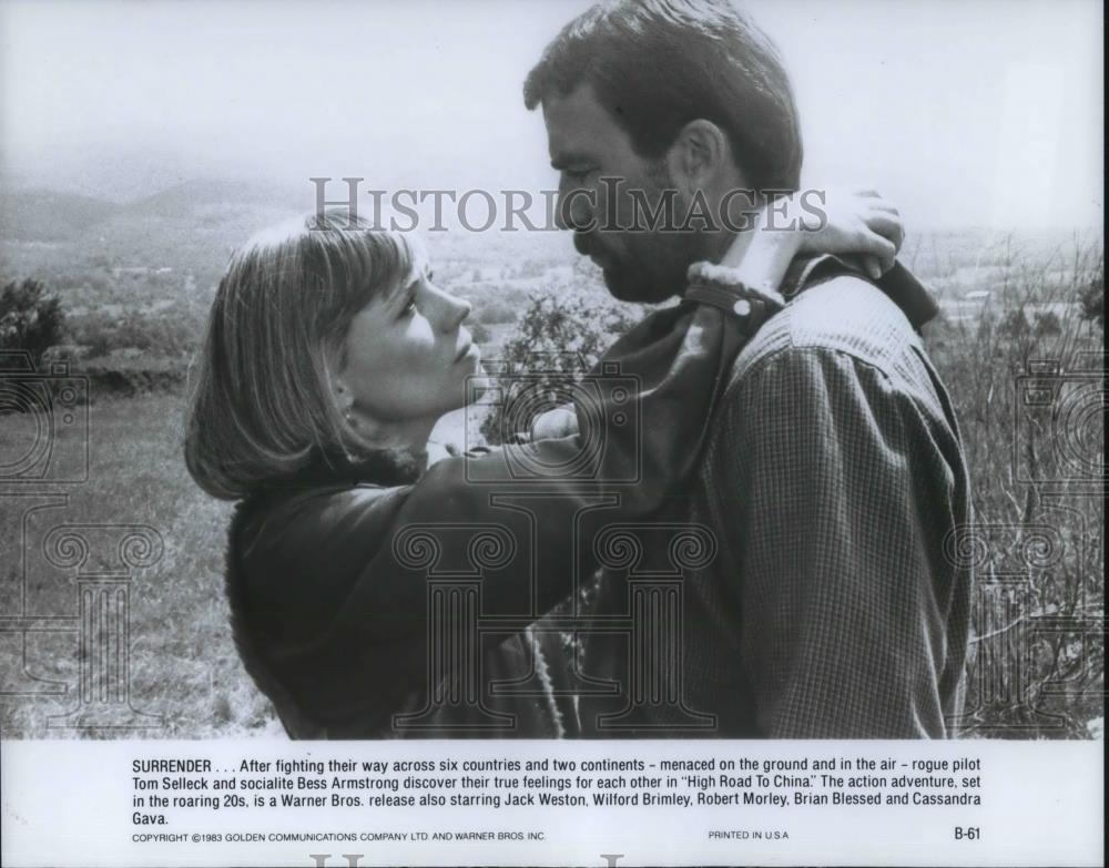 1983 Press Photo Tom Selleck and Bess Armstrong star in High Road to China - Historic Images