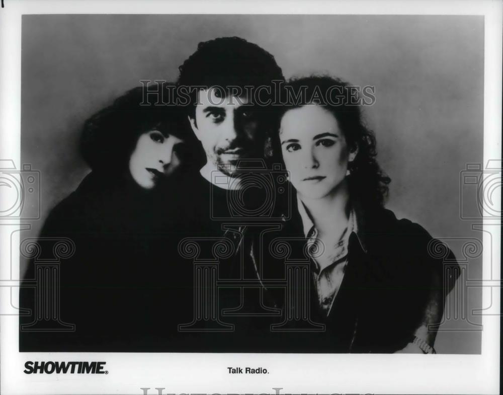 1990 Press Photo Eric Bogosian Ellen Greene and Leslie Hope star in Talk Radio - Historic Images