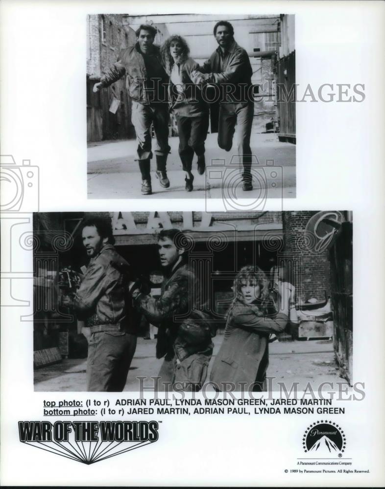 1989 Press Photo Adrian Paul, Lynda Mason Green, Jared Mart in War of the Worlds - Historic Images