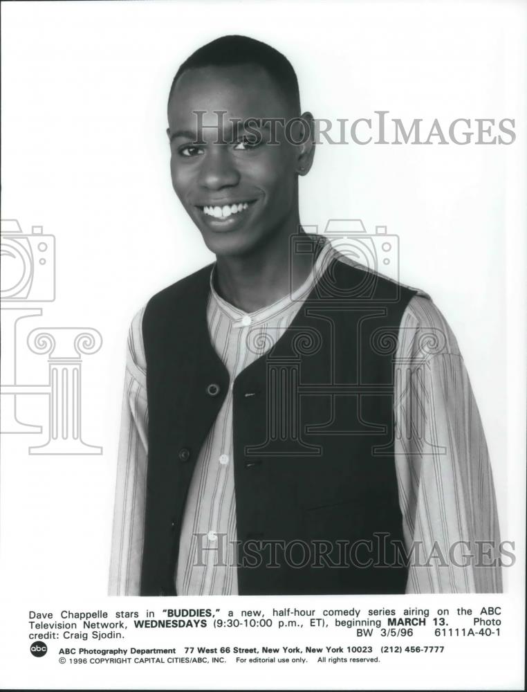 1996 Press Photo Dave Chappelle stars in Buddies sitcom - cvp09319 - Historic Images