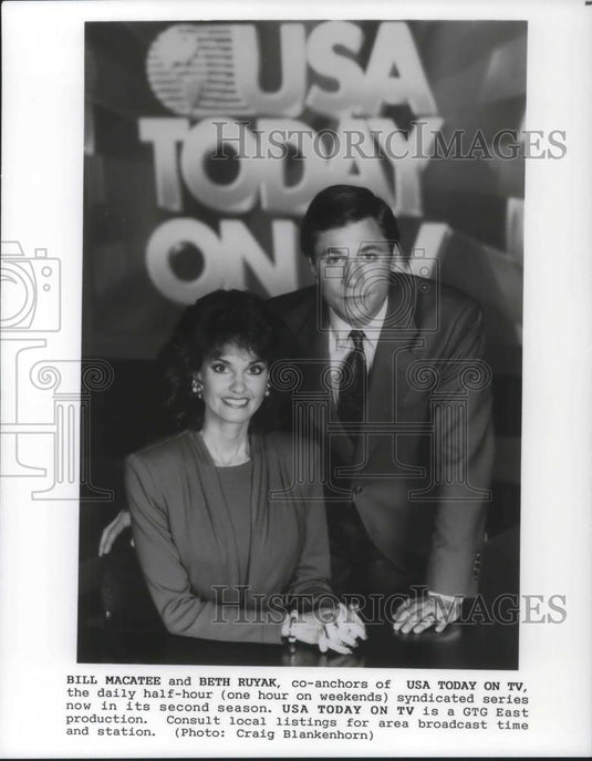 Press Photo Bill Macatee & Beth Ruyak Co-Anchors USA Today on TV - cvp11175 - Historic Images