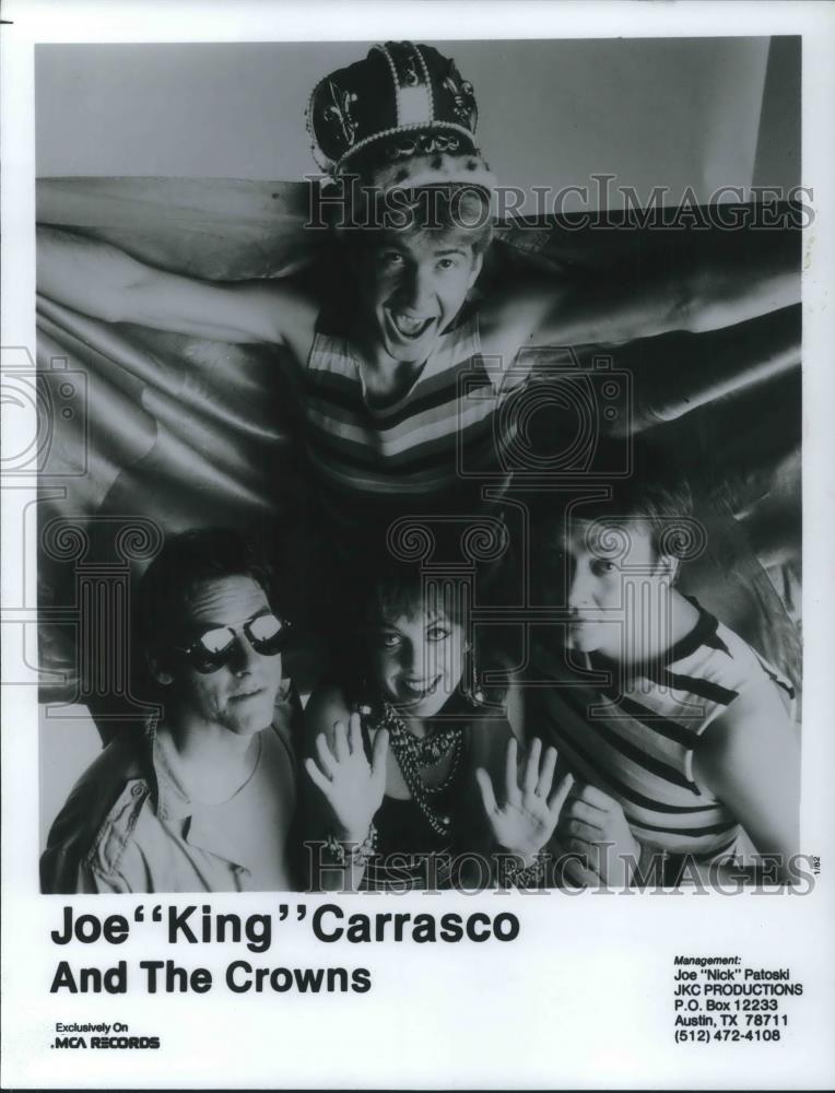 Press Photo Joe King Carrasco and The Crowns Tex-Mex Rock Singer Guitarist - Historic Images
