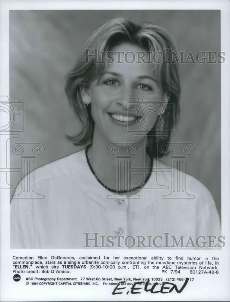 1994 Press Photo Ellen DeGeneres host of TV talk show Ellen - cvp04329 - Historic Images