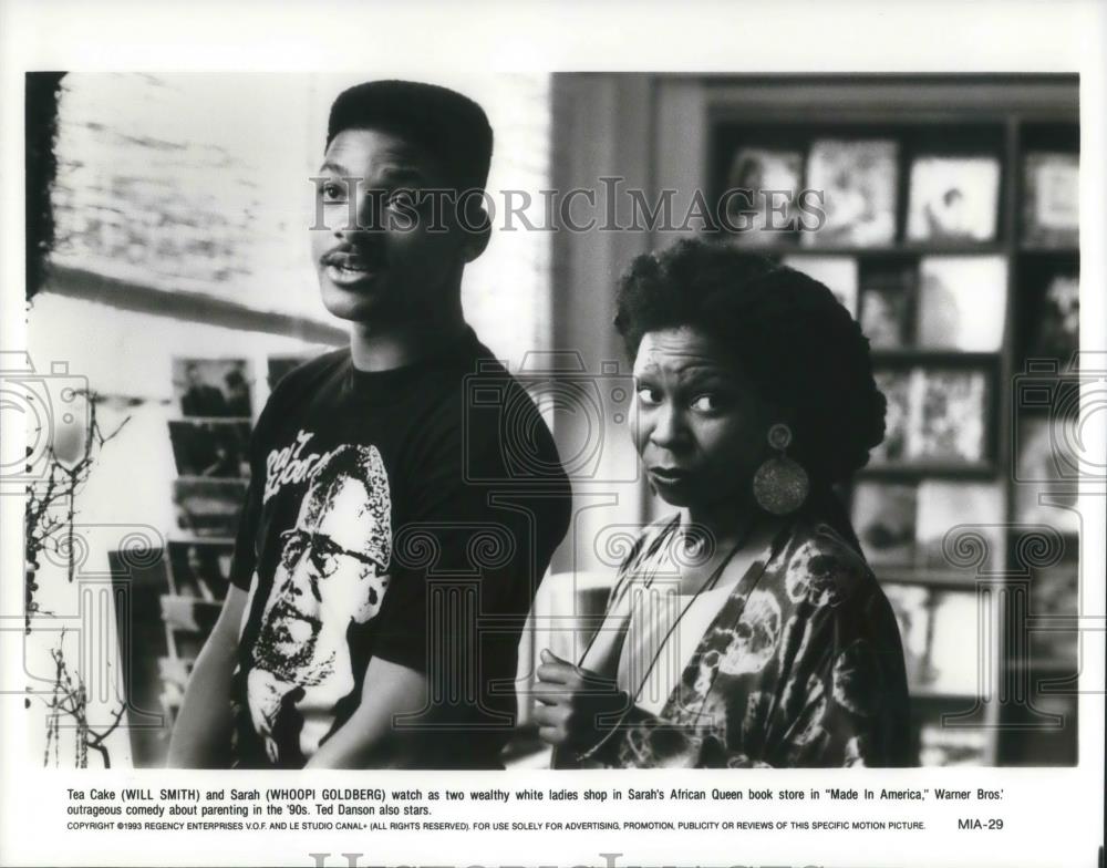 1994 Press Photo Will Smith and Whoopi Goldberg star in Made in America - Historic Images