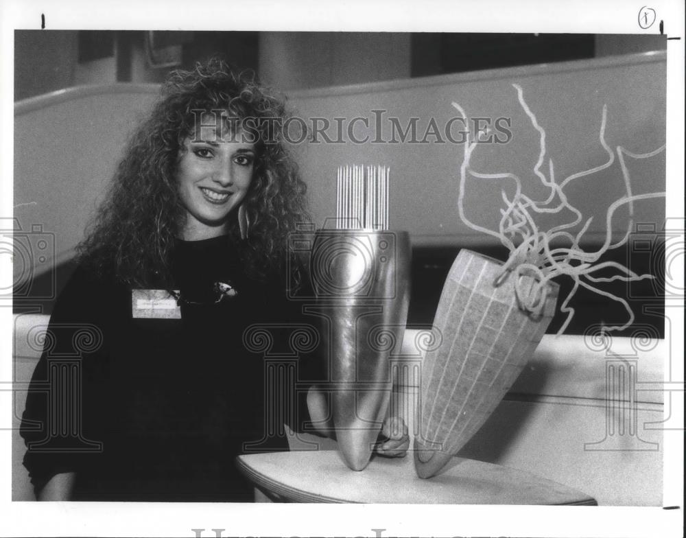 1988 Press Photo Christina DePaul Artist Akron Ohio She Wears Her Inside Out Art - Historic Images