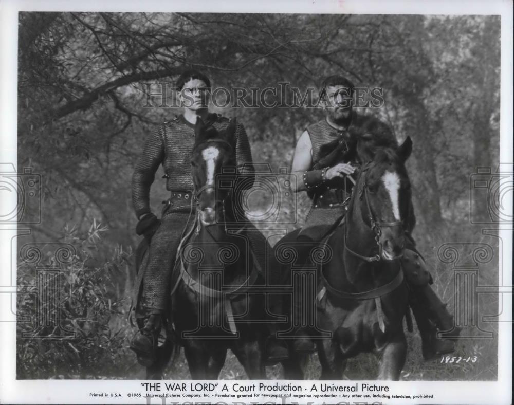 1966 Press Photo Richard Boone &amp; Charlton Heston in The War Lord - cvp02915 - Historic Images