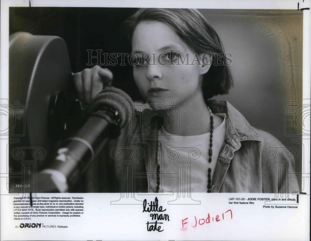 1991 Press Photo Jodie Foster directs and stars in Little Man Tate - cvp14623 - Historic Images