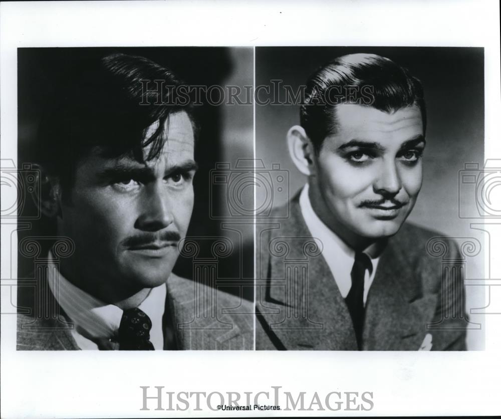 1975 Press Photo James Brolin and Clark Gable in Lombard and Gable - cvp00709 - Historic Images