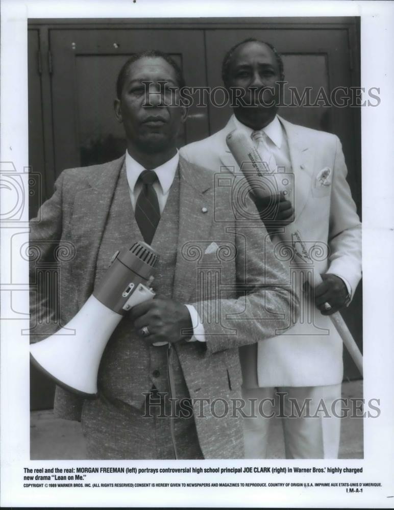 1989 Press Photo Morgan Freeman and Joe Clark in Lean on Me - cvp02535 - Historic Images