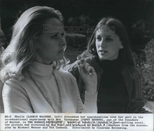 1973 Press Photo Laurie Walters & Tippi Hedren in The Harrad Experiment - Historic Images