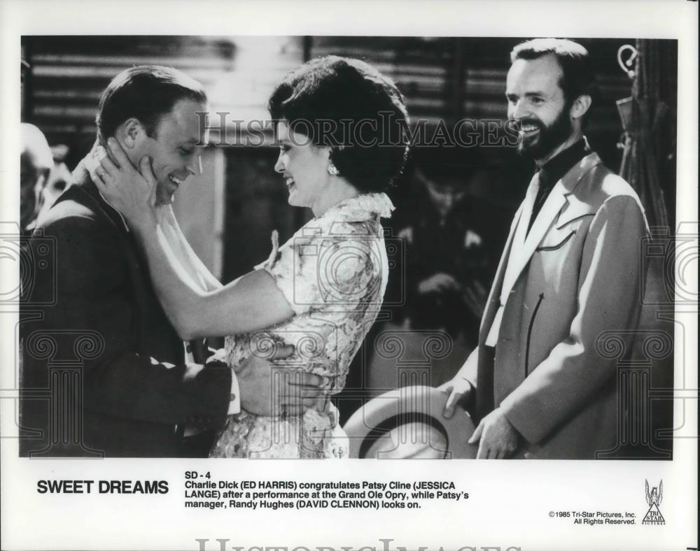 1986 Press Photo Ed Harris Jessica Lange and David Clennon in Sweet Dreams - Historic Images