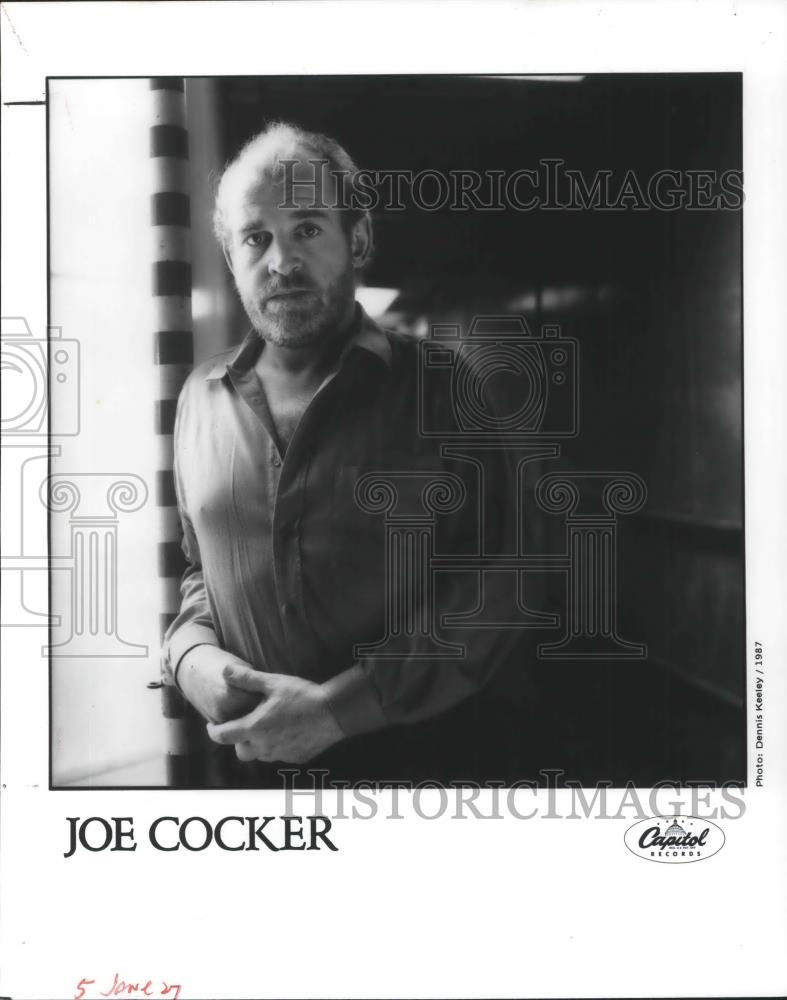 1987 Press Photo Joe Cocker Singer - cvp04270 - Historic Images