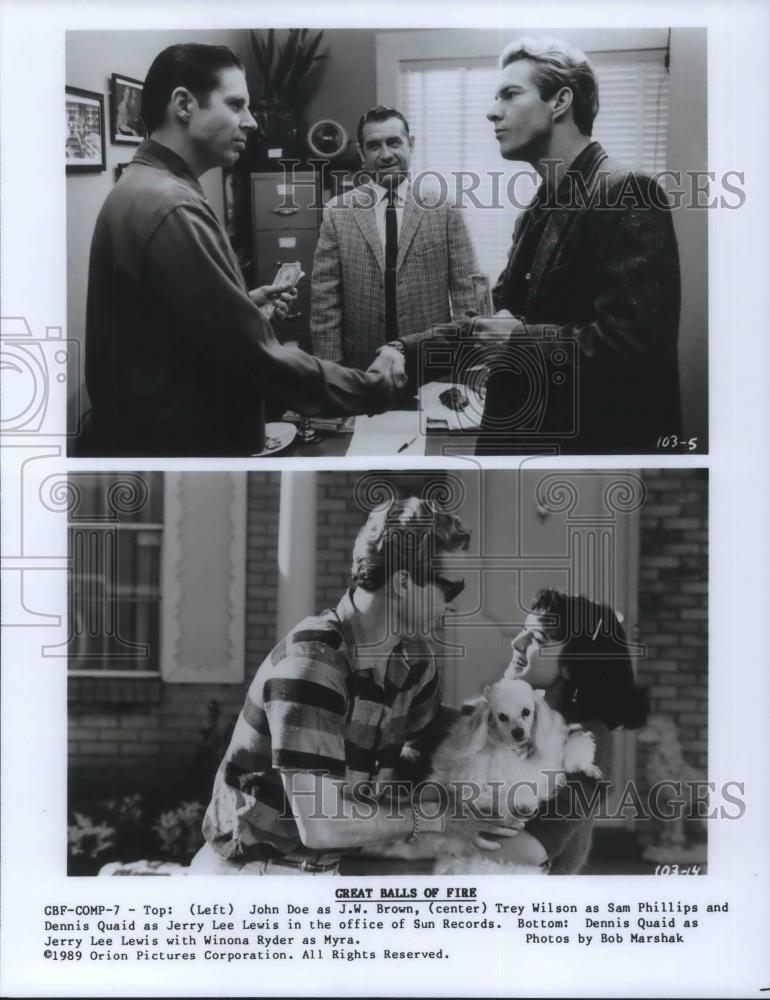 1989 Press Photo Dennis Quaid & Winona Ryder in Great Balls of Fire - cvp11020 - Historic Images