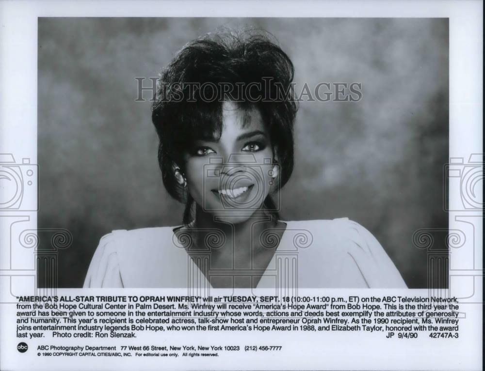1990 Press Photo America&#39;s All-Star Tribute to Oprah Winfrey - cvp19226 - Historic Images
