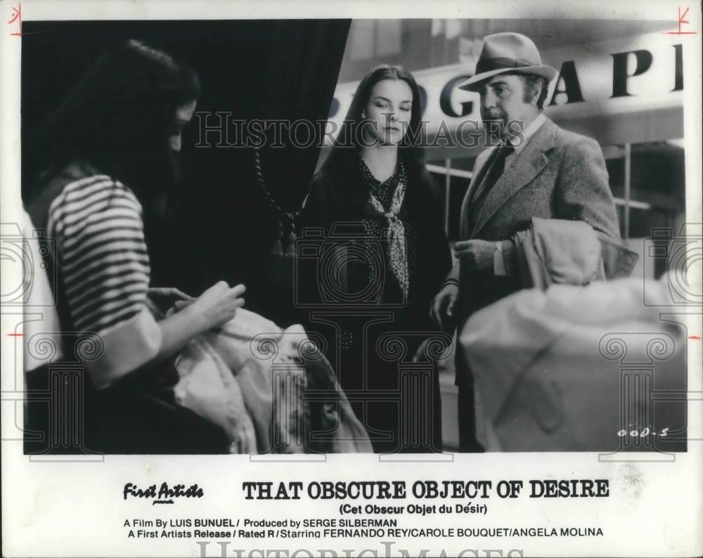 1978 Press Photo Fernando Rey,Carole Bouquet in That Obscure object of desire - Historic Images