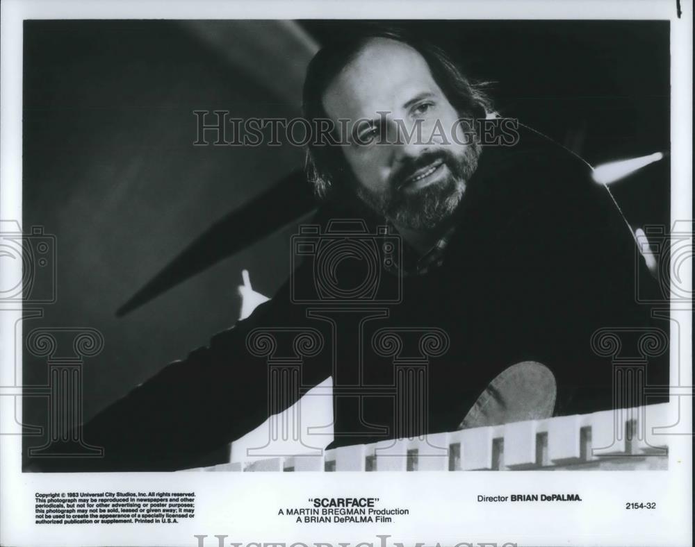 1983 Press Photo Brian De Palma In Scarface Martin Bergman Production - Historic Images