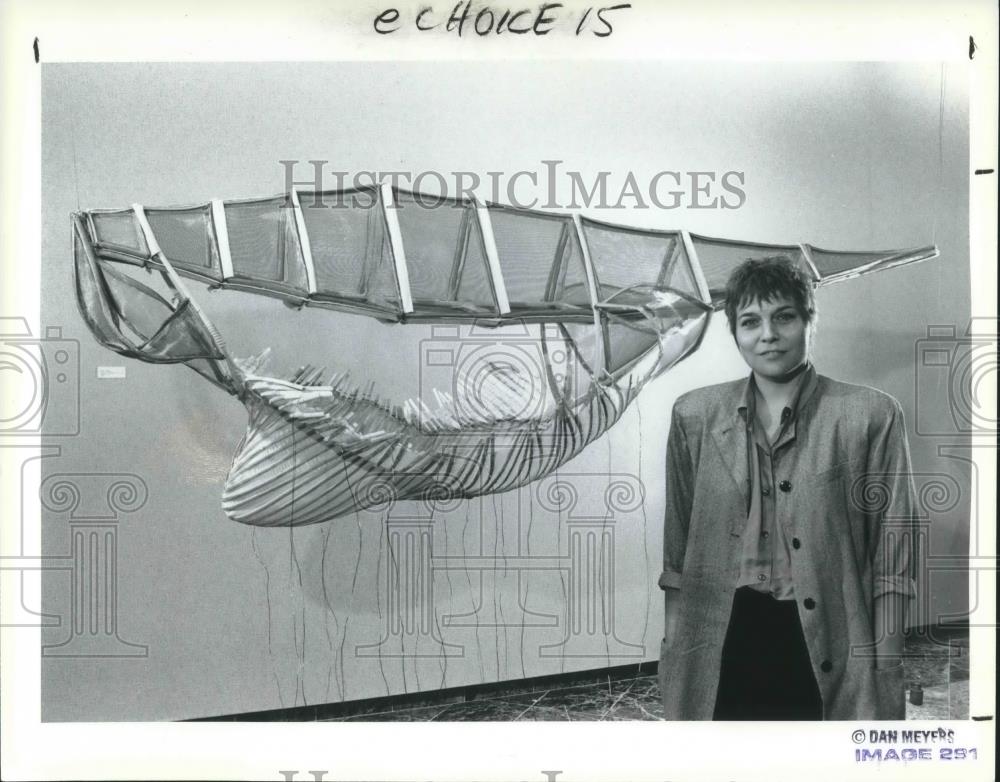1987 Press Photo Annet Couwenberg Artist Anima Animus Screen Canvas - cvp05752 - Historic Images
