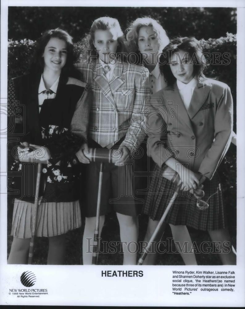 1990 Press Photo Winona Ryder, Kim Waljer, Lisanne Falk in Heathers - cvp11262 - Historic Images