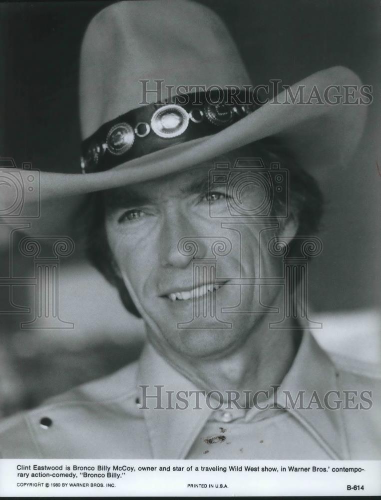 1980 Press Photo Clint Eastwood as Bronco Billy - cvp14464 - Historic Images