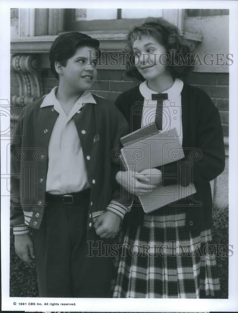 1991 Press Photo Danny Gerard and Jenny Lewis on Brooklyn Bridge TV Show - Historic Images