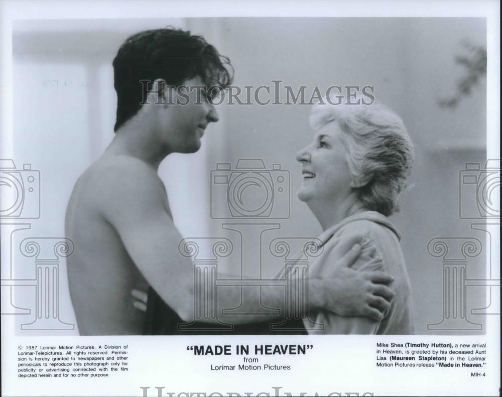 1987 Press Photo Timothy Hutton &amp; Maureen Stapleton in Made In Heaven - Historic Images