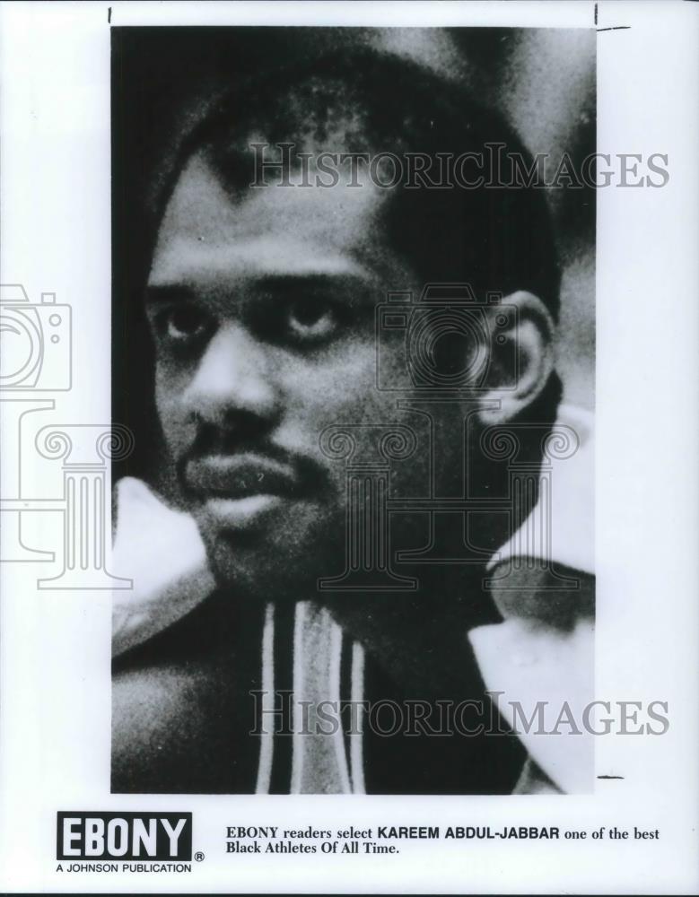 1987 Press Photo Kareem Abdul-Jabbar 1 of Best Black Athletes of All Time - Historic Images