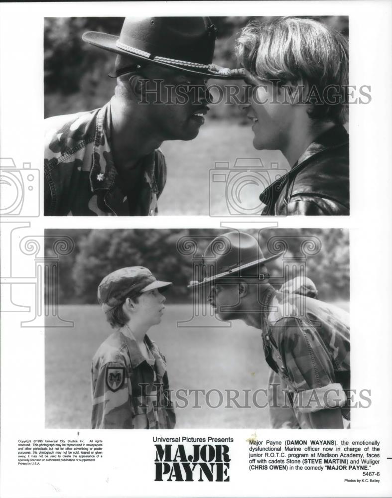 1995 Press Photo Damon Wayans Chris Owen and Steve Martini in Major Payne - Historic Images