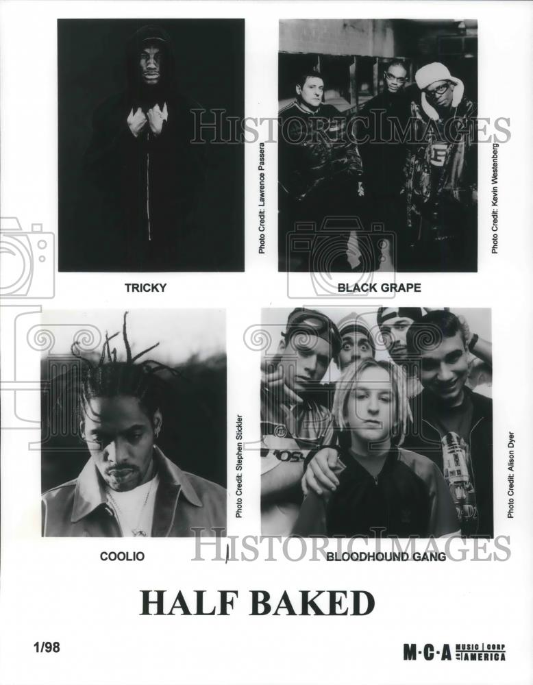 1981 Press Photo Half Baked, Coolio, Tricky, Black Grape, Bloodhound Gang - Historic Images
