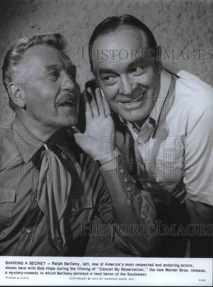 1974 Press Photo Ralph Bellamy and Bob Hope in Cancel My Reservation - cvp05301 - Historic Images