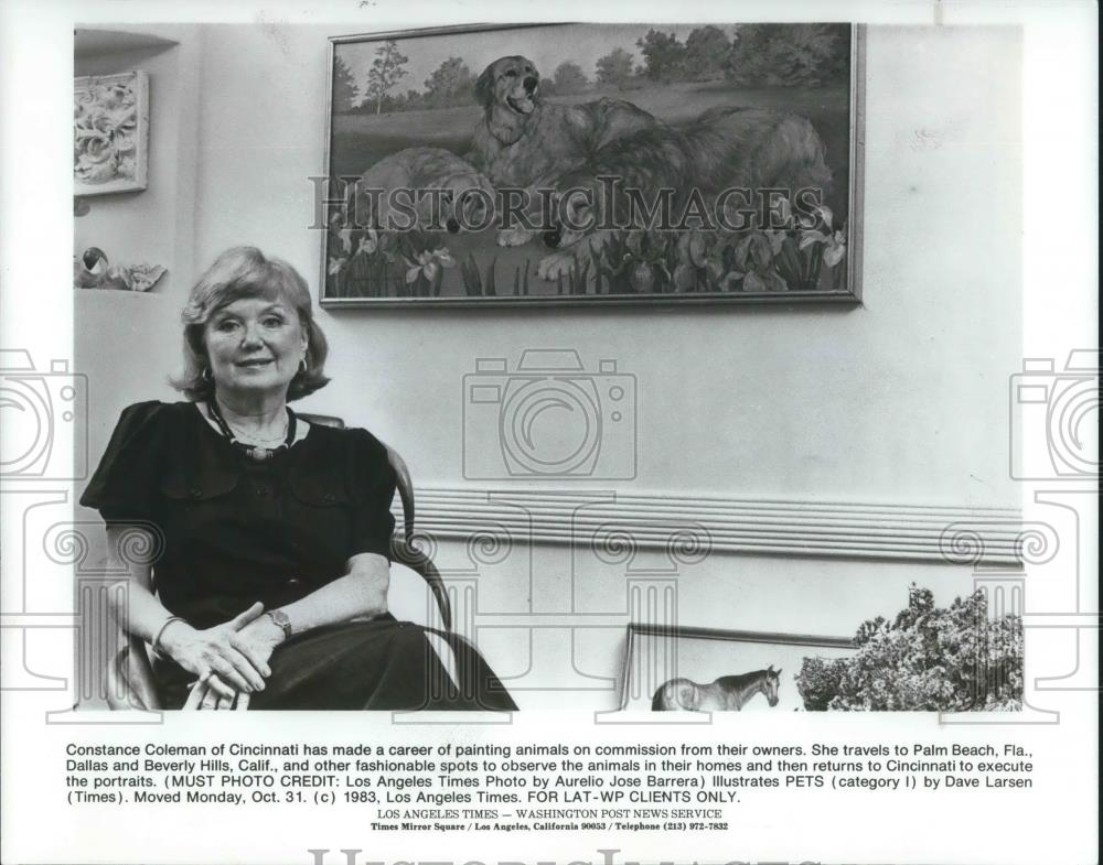 1983 Press Photo Constance Coleman Artist Painter in her Cincinnati home - Historic Images