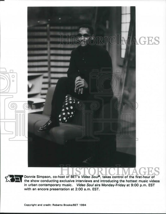 1994 Press Photo Donnie Simpson co-host of Video Soul on BET - cvp10496 - Historic Images