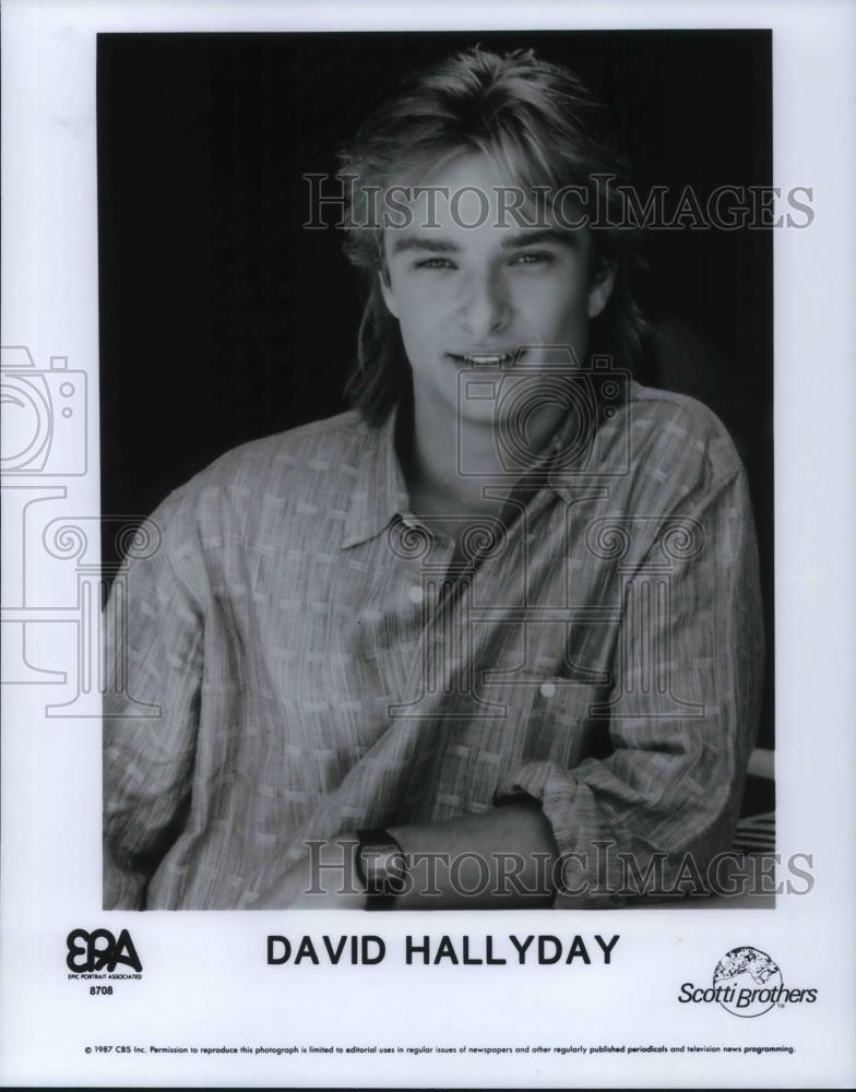 1987 Press Photo David Hallyday French singer/songwriter and amateur sports car - Historic Images