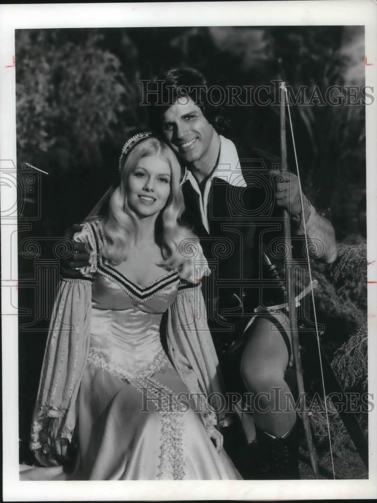 1975 Press Photo Dick Gautier and Misty Rowe in When Things were Rotten - Historic Images