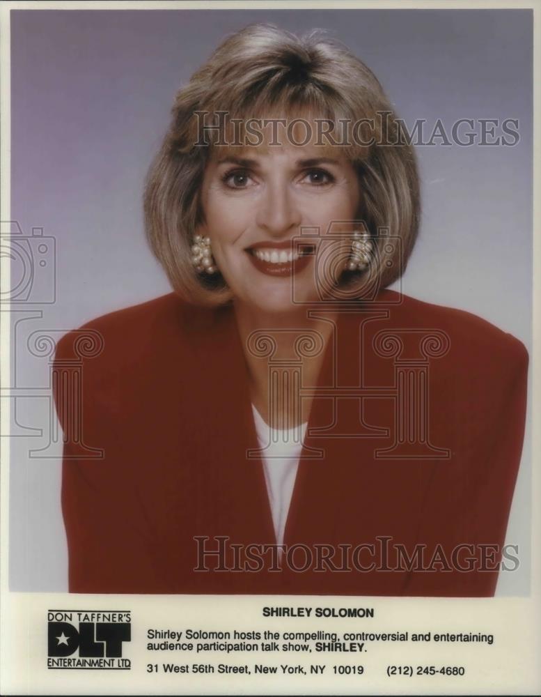 Press Photo Shirley Solomon host of TV talk show Shirley - cvp08820 - Historic Images