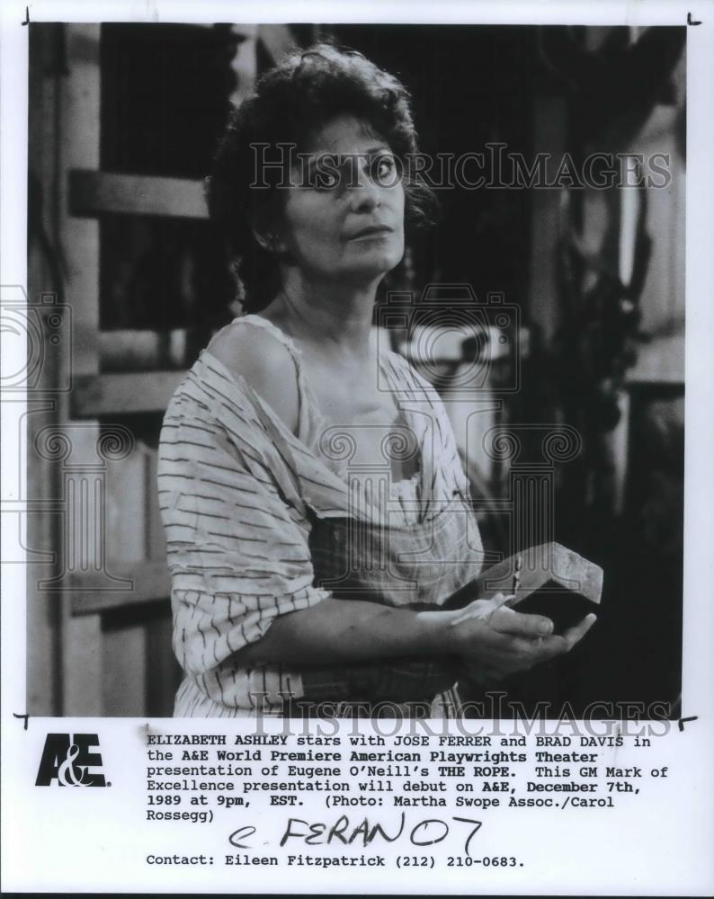 1989 Press Photo Elizabeth Ashley in The Rope - cvp08666 - Historic Images